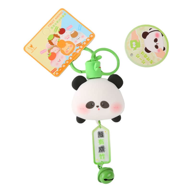 Bonito puxar linha Animal empilhado Panda chaveiro dos desenhos animados Piggy chaveiro saco pingente presente criativo