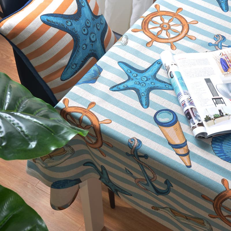 Toalha de mesa mediterrânea de linho de algodão retangular pano de mesa arte capa de mesa de café toalha de mesa de rest