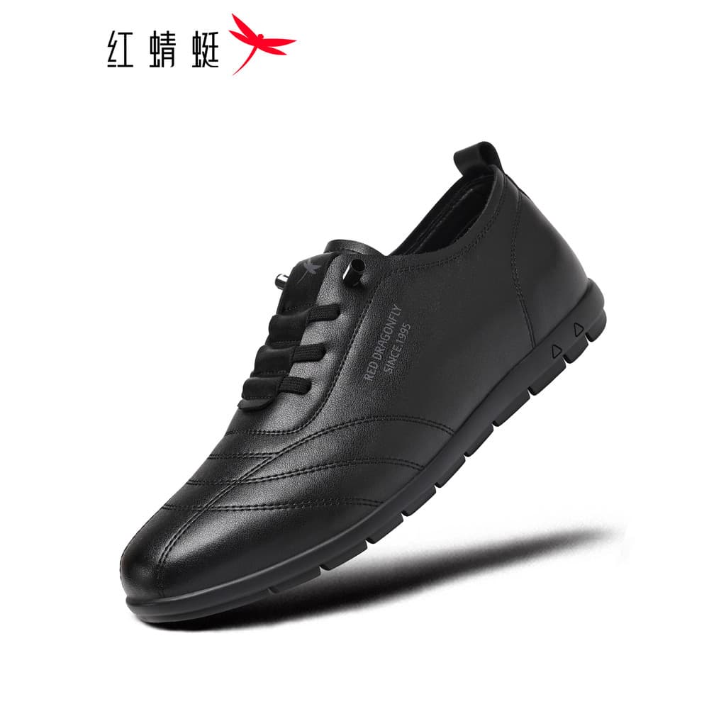 Libélula vermelha sapatos masculinos outono inverno novos sapatos casuais tênis de couro masculino à prova dwaterproof á
