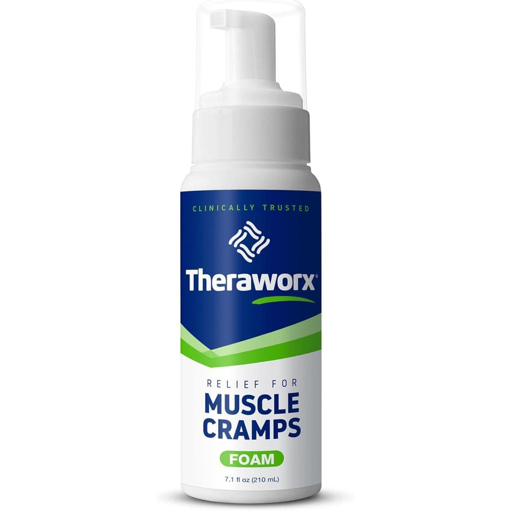 Theraworx Alívio para Cãibras Musculares Espuma de Ação Rápida para Espasmos Musculares e Dores nas Pernas com Sulfato d