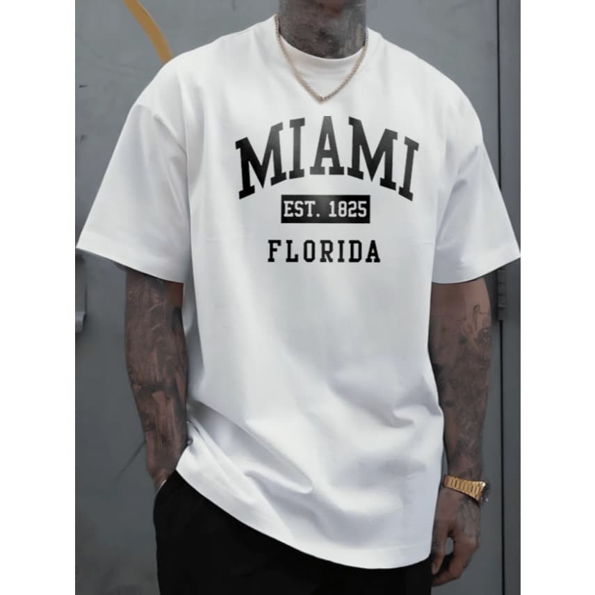 Camiseta Oversized Treino Streetwear California Miami 100% algodão Unissex Academia P ao GG