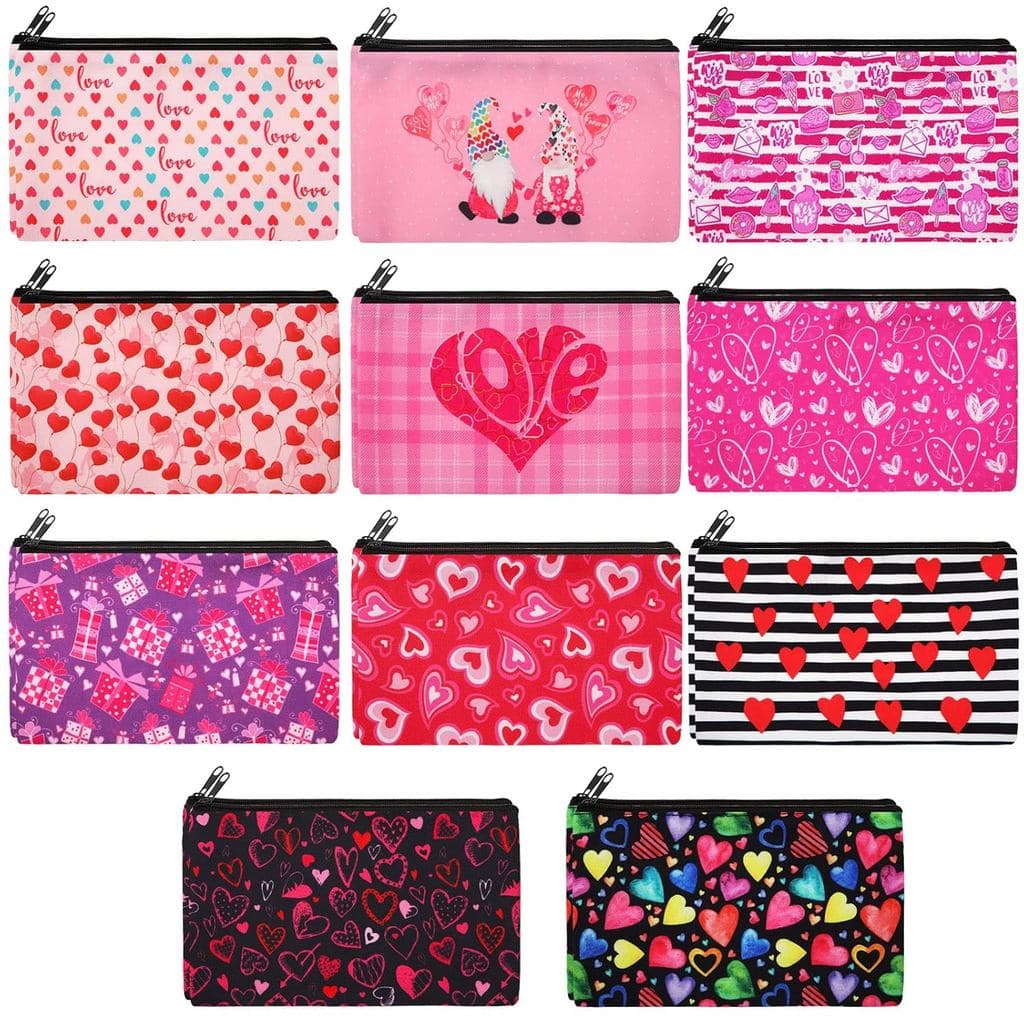 Reginary 22 Peças de Bolsas de Maquiagem para o Dia dos Namorados em Lote, Presentes para Mulheres no Dia dos Namorados,