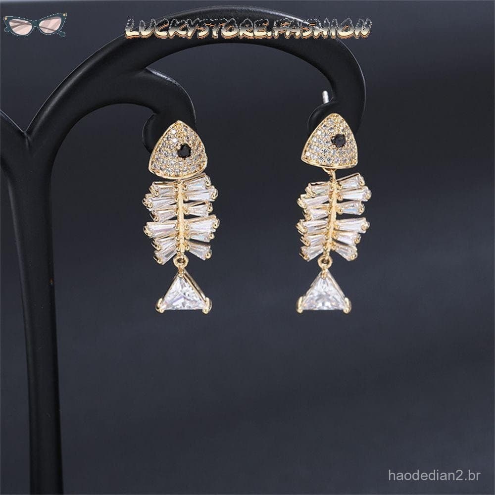 LUCKYSTORE Brincos De Peixe Moda Joias Pendentes Clipe De Orelha Feminino