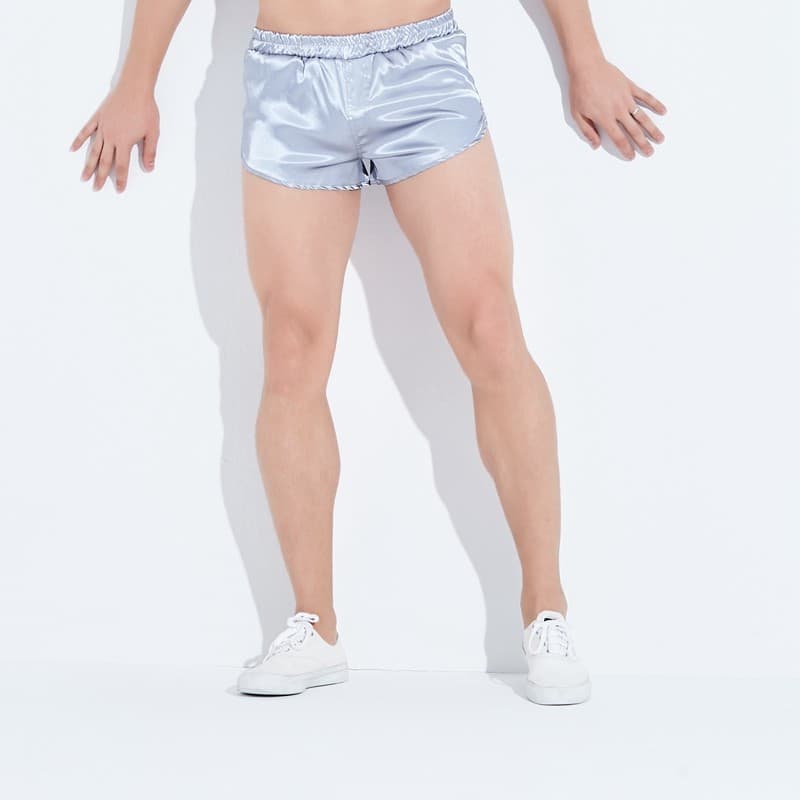Shorts de seda masculino casa calças de pijama dois pontos Super shorts casa calças confortáveis respirável solto seta c