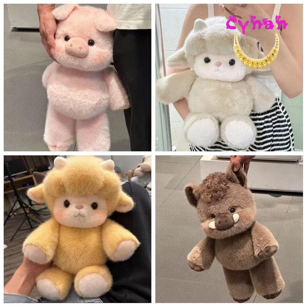 Travesseiro De Pelúcia De Porco CYNAN , Brinquedo 17.7 Polegadas Com Suporte Emocional , Animais Macios E Fofos