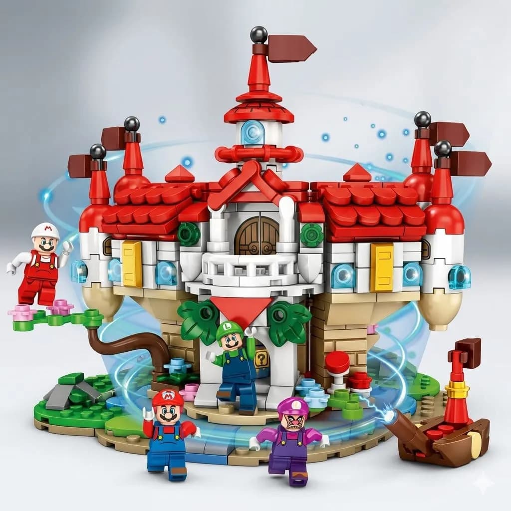 Kit De Bloco De Montar Mario 4 Em 1 Castelos E Aventuras