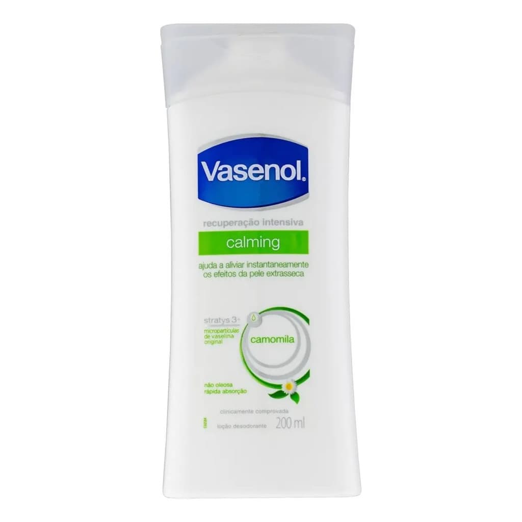 Loção Desodorante Vasenol Calming Camomila 200ml – Recuperação Intensiva Pele Seca