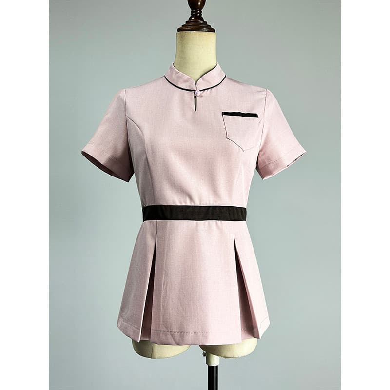 Desgaste profissional rosa pulôver camisa feminina 2025 magro-ajuste mais magro olhar Hotel uniforme restaurante Workwea