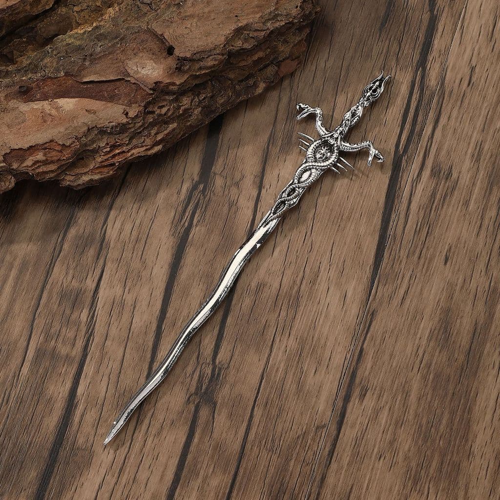 Grampo de Cabelo Vintage Gótico em Forma de Aranha-Cobra Estilo Viking Fashionável