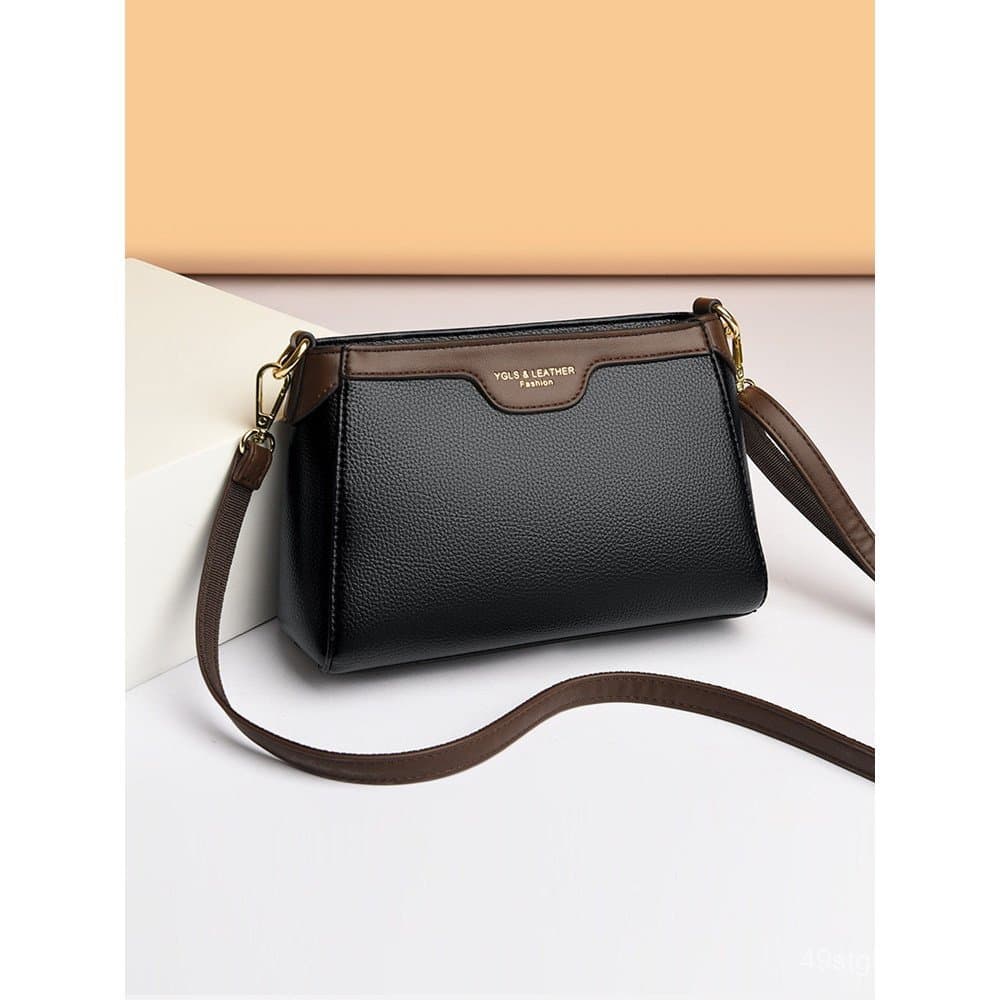 Bolsa feminina de couro genuíno, nova moda 2025, bolsa de mãe em couro macio, versátil, leve, bolsa transversal feminina