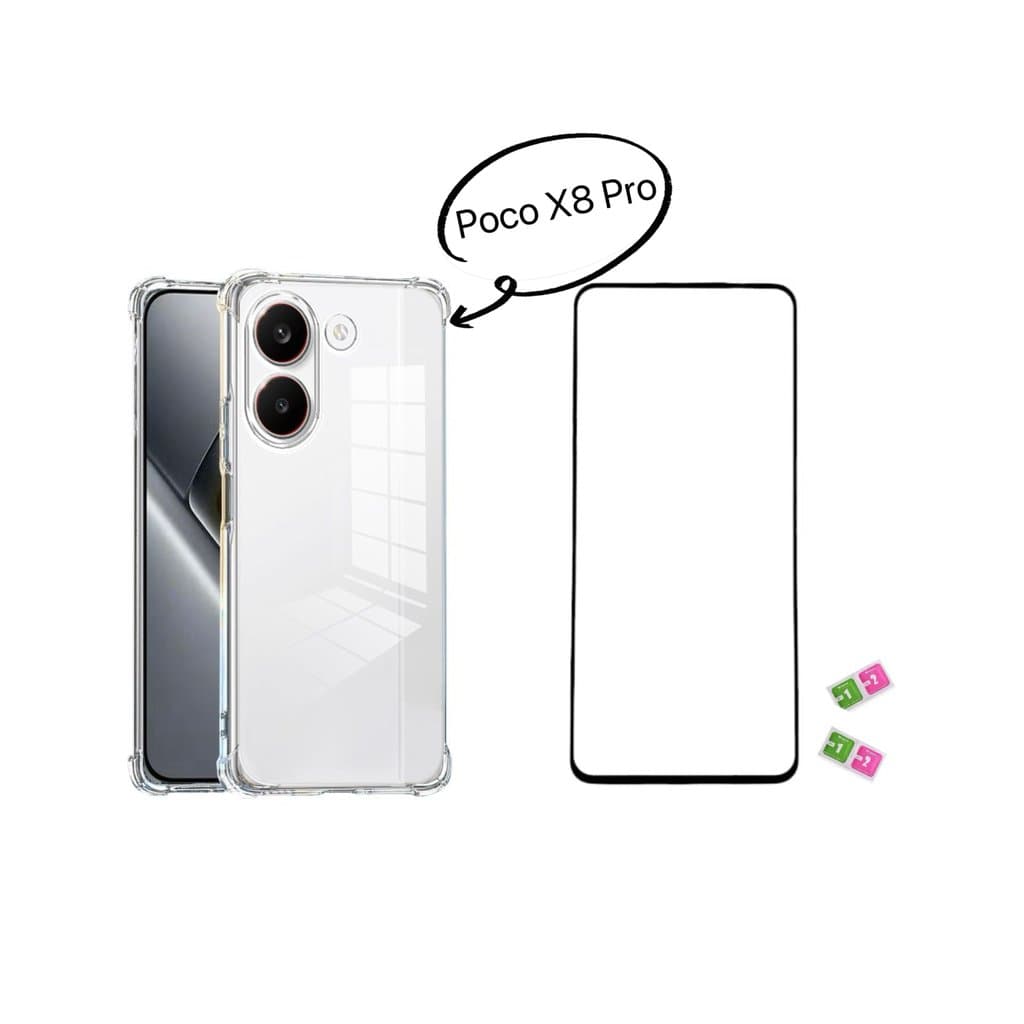 Capinha Para Poco X8 Pro Anti Impacto Transparente + película Vrido 3D / 9D