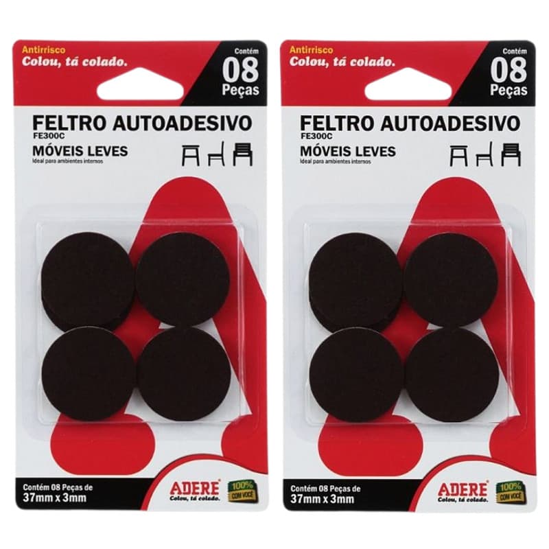 Feltro Protetor Antirrisco Adere FE300C 37x3mm - 16 peças