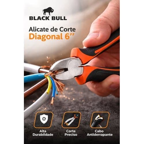 Alicate Corte Diagonal Profissional Eletricista Preciso Duravel Confortavel 6 Polegadas