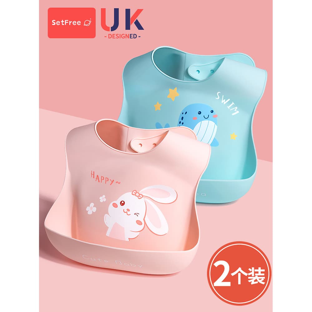 Babador do bebê à prova dwaterproof água Silicone crianças comer babador bebê arroz bolso feminino comida complementar a