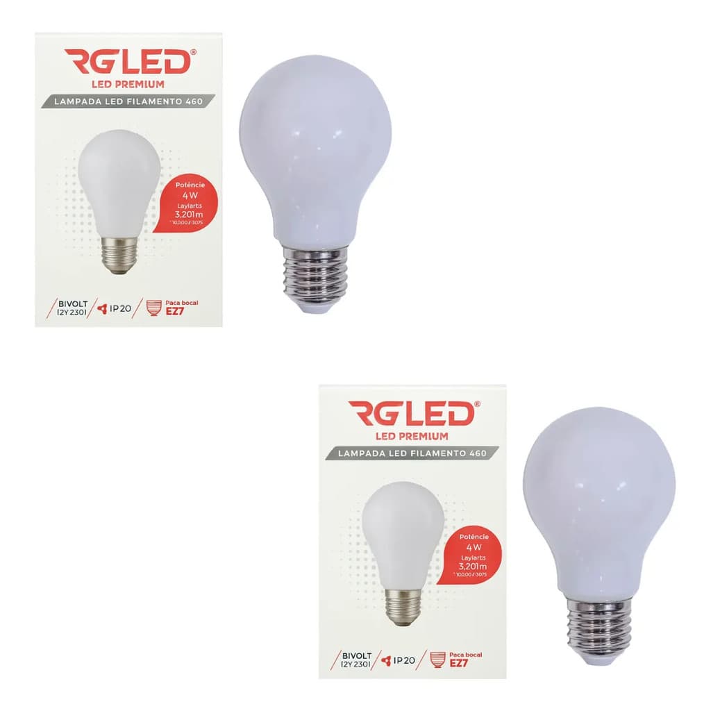 Kit 2 Lâmpada Led Leitosa Milk Pera Branco Quente 2700k