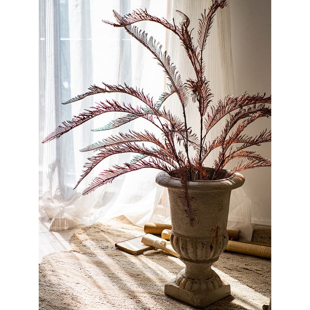 Juhan simulação samambaia planta folhas de ferro ramo longo folhas de samambaia decoração Floral sala estar mesa jantar