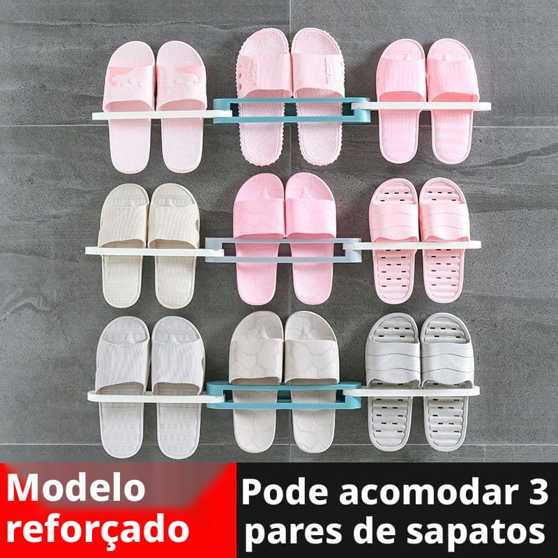 Suporte Rack Para Chinelo Tênis Montado Parede Sapato Banheiro Retrátil