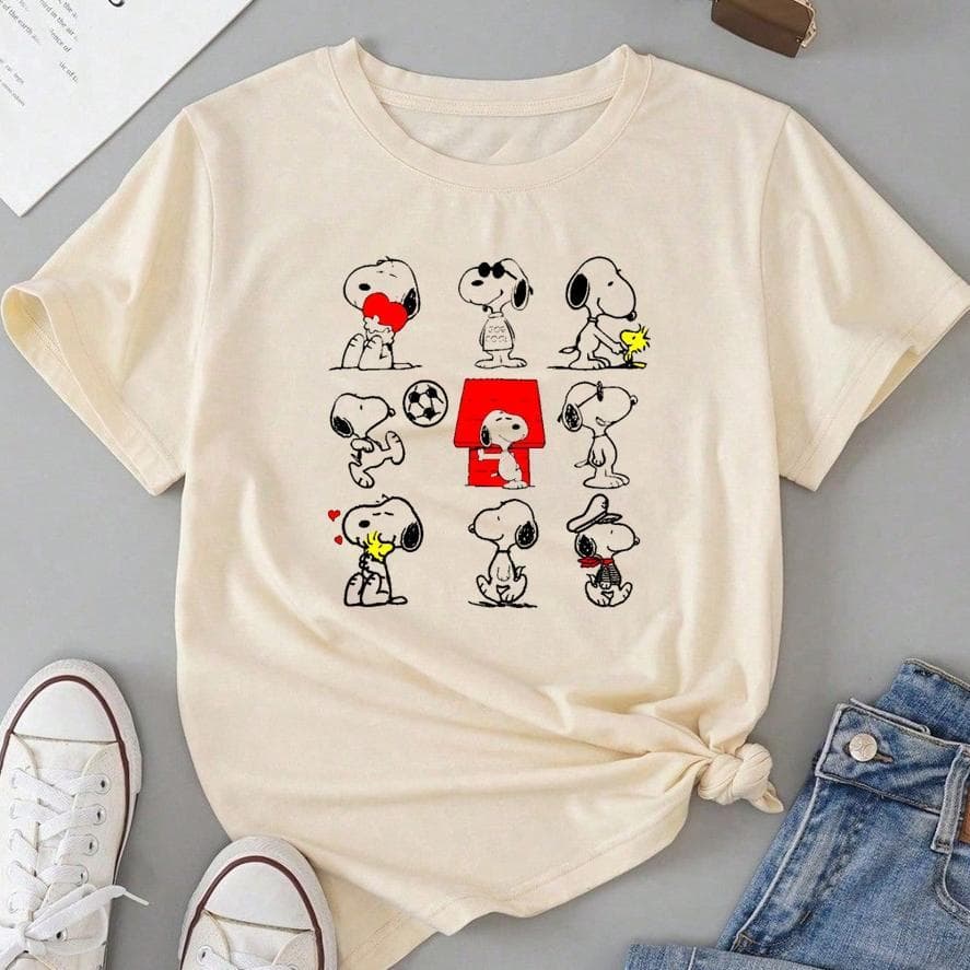 Camiseta Blusa Feminina Blusinha Básica Snoopy 100% algodão