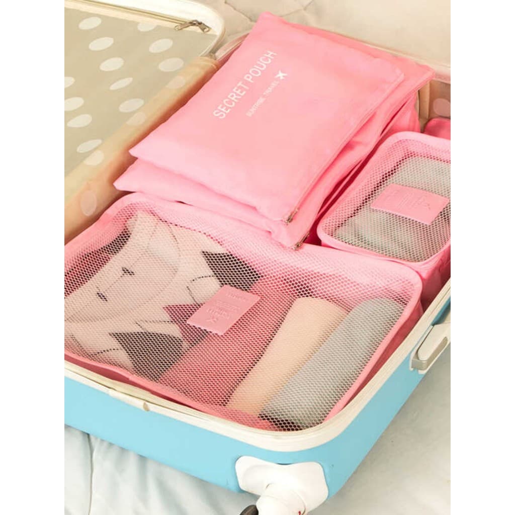 Versão coreana saco de armazenamento de viagem conjunto de 6 peças bagagem roupas organizador saco sacos multifuncional
