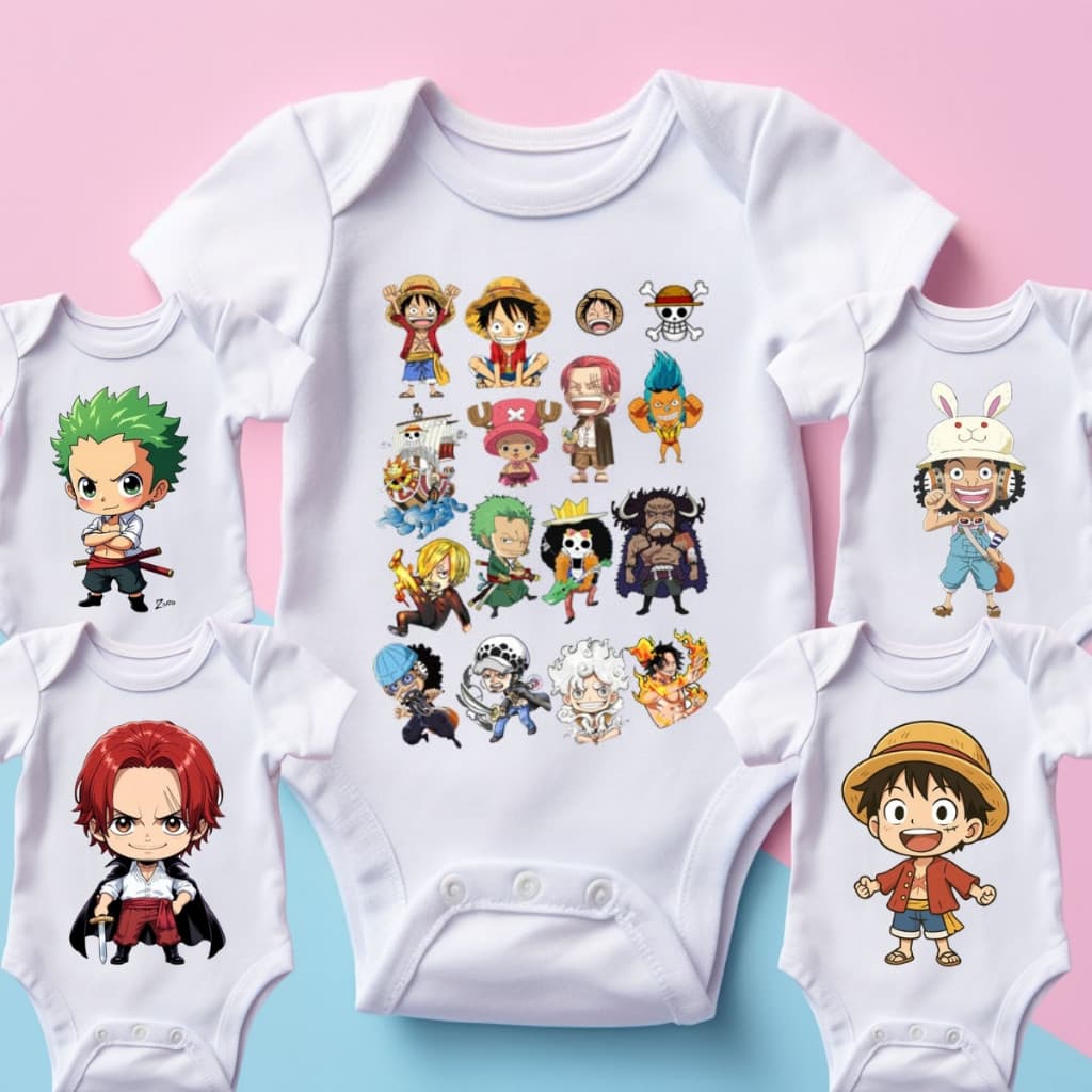 Body Anime One piece Luffy Zoro Shanks  Personalizado | Roupinha Criativa para Bebê ! Preço baixo
