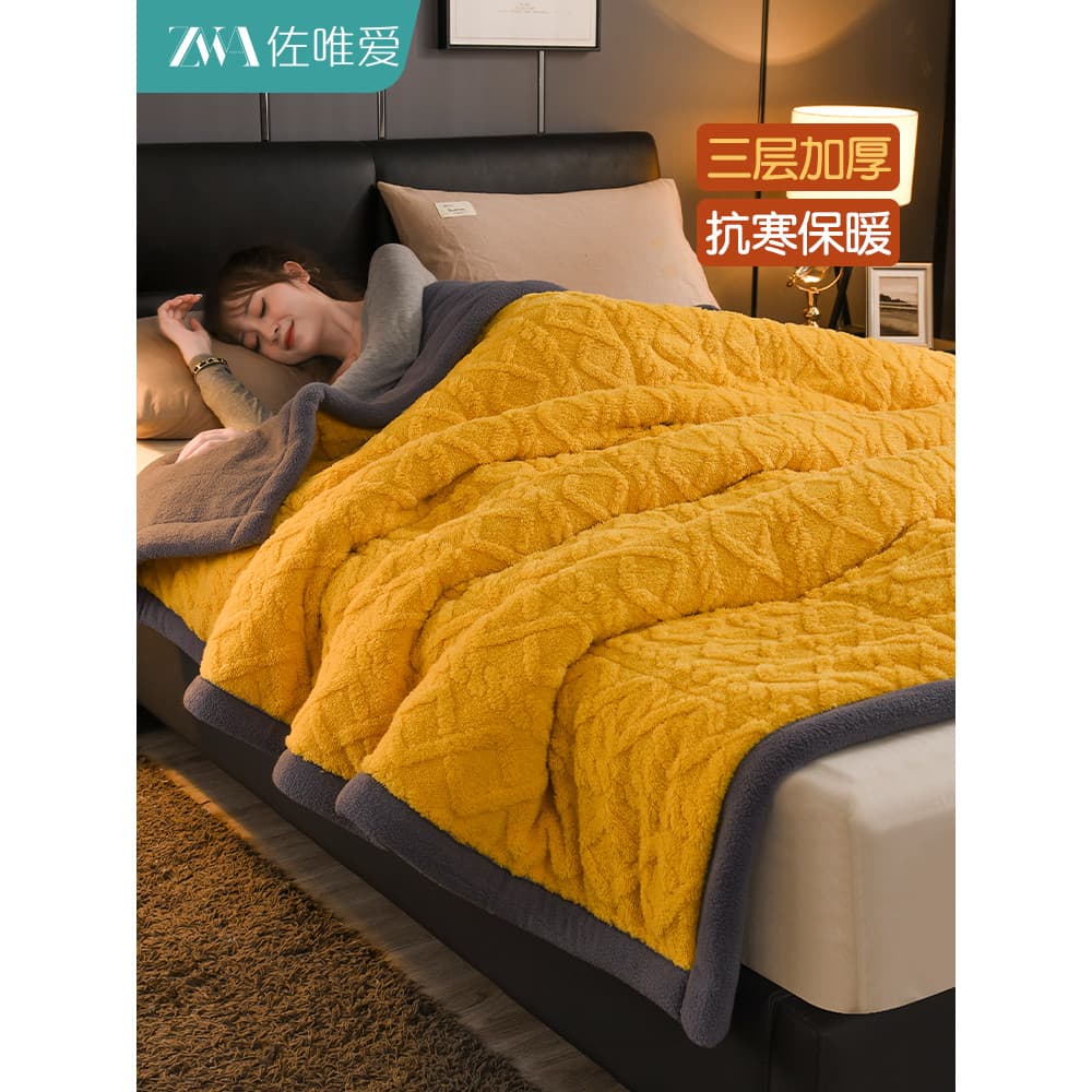 Cobertor de lã Coral inverno engrossado cobertor cordeiro velo colcha quente velo cobertor cama Nap cobertor único