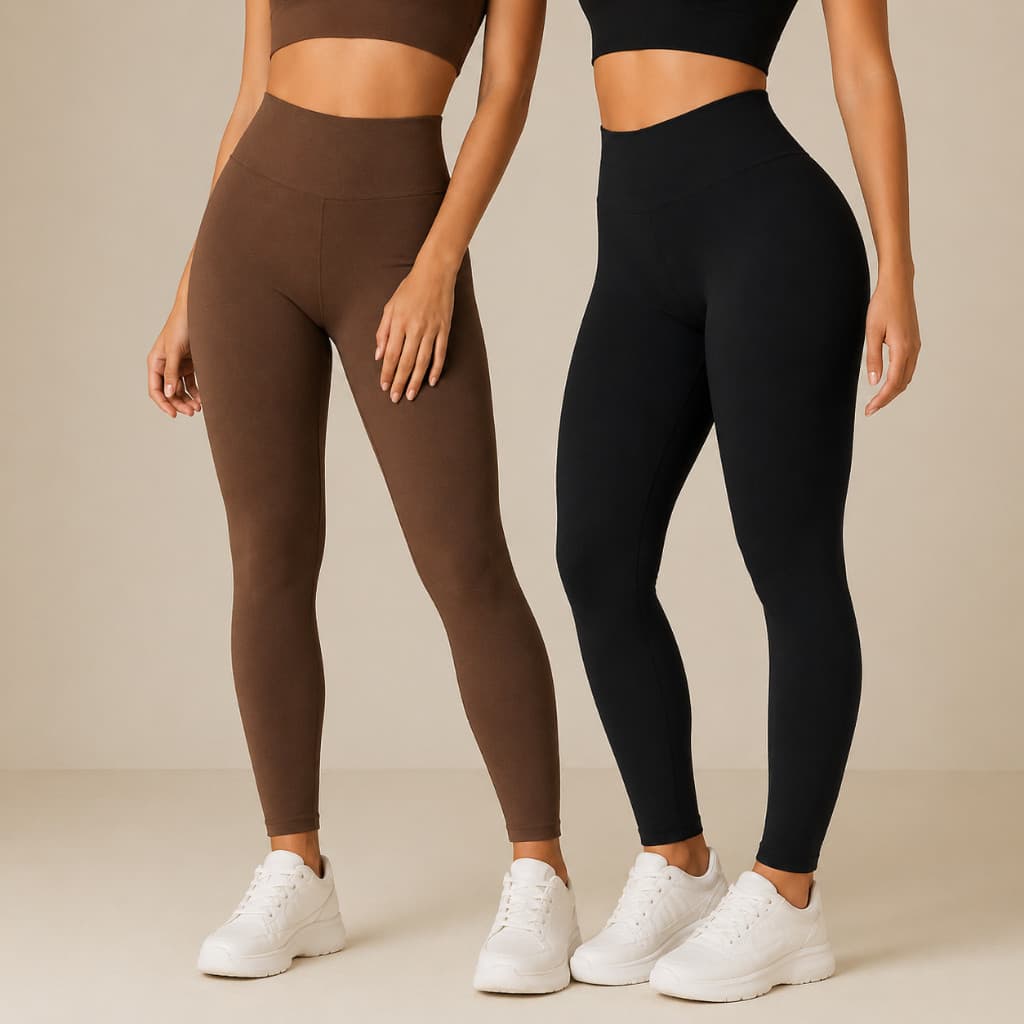 Kit 2 Calça Legging Flanelada Feminina Cintura Alta Peluciada