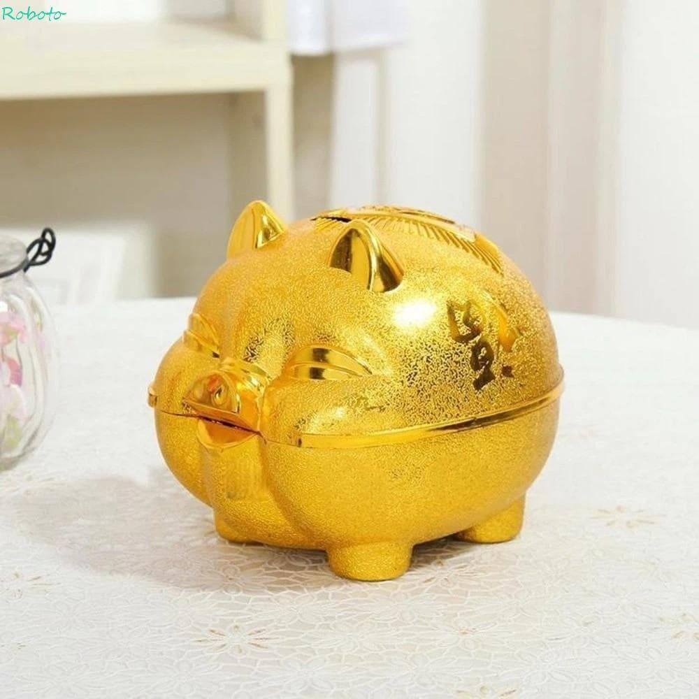 Cofrinho De Plástico De Porco DARNELL , Frasco De Dinheiro Fosco Animal , Caixa De Poupança De Moedas Dourado Engrossado