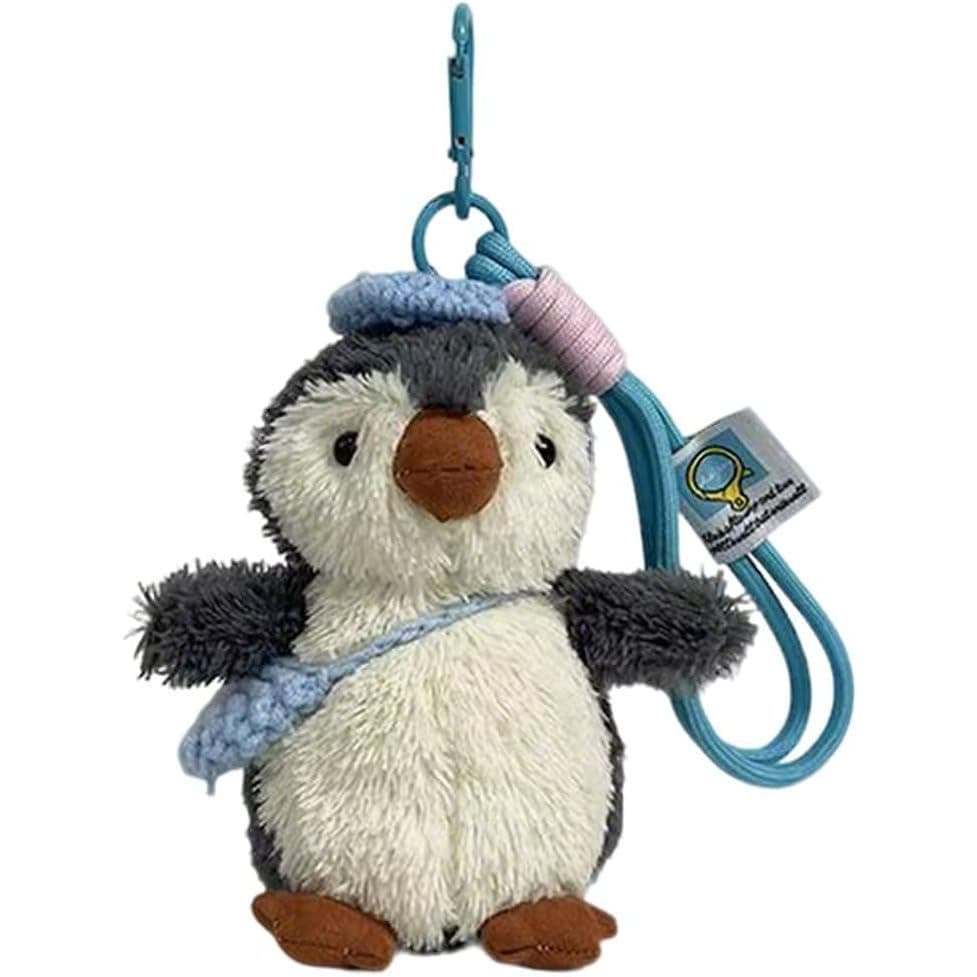 Chaveiro De Pinguim Boina – Pingente De Bolsa De Animal De Pelúcia , Decoração De Carro Fofa E Presente De Acessório De