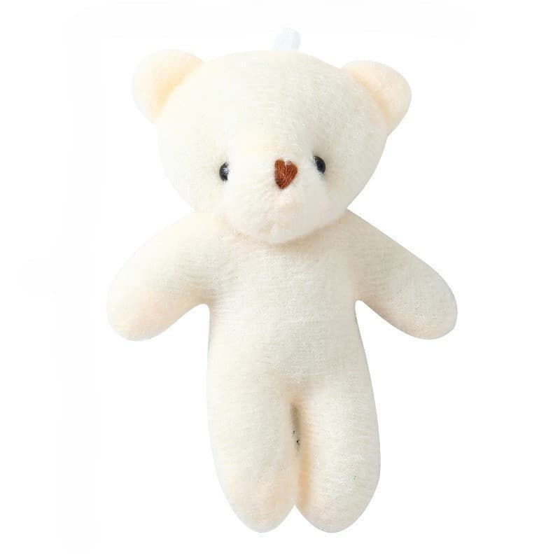 Desenhos animados de pelúcia siameses urso nu bege grande urso boneca pequeno urso branco mochila traje boneca acessóri