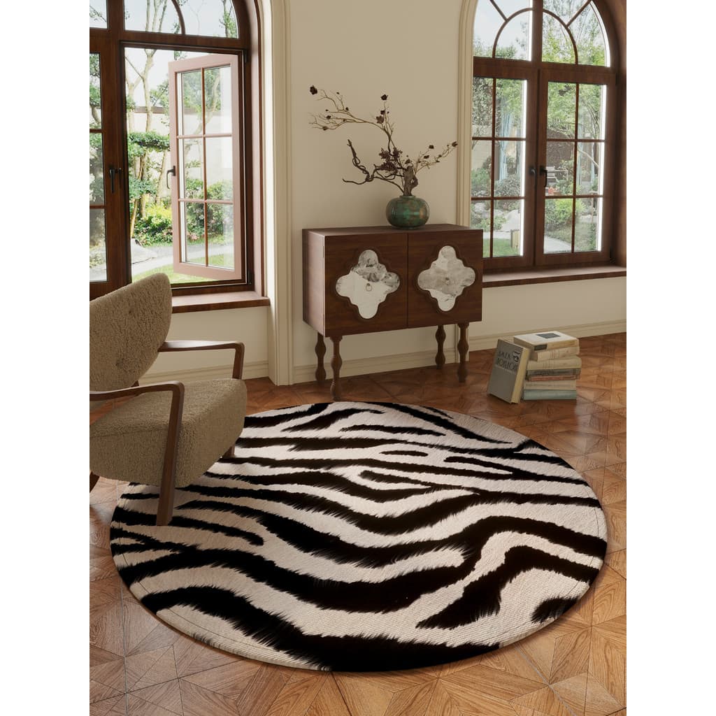 Leopardo impressão High-End redondo tapete cadeira tapete giratório cadeira almofada isolamento acústico vestiário quart