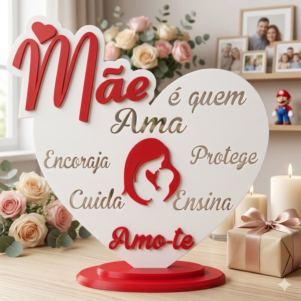 Enfeite de Mesa Presente "Dia das Mães" Decoraçao homenagem - Feliz dia das Mães lembrança especial mãe