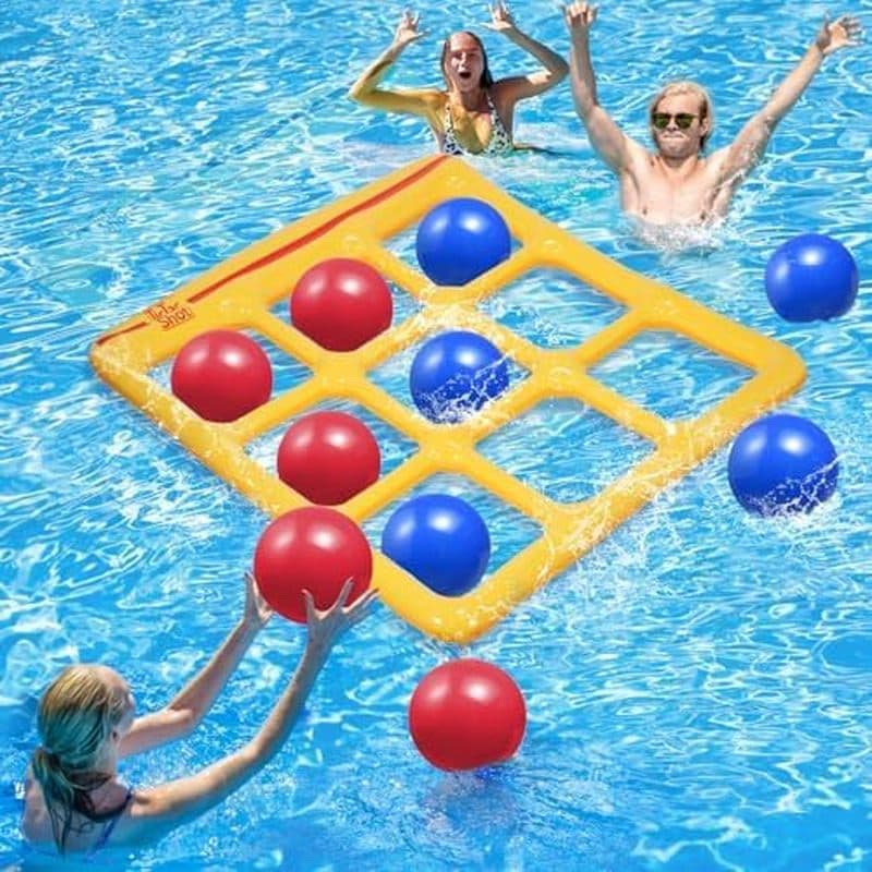 Conjunto De Jogos De Brinquedos TicTac Shot Pool-Brinquedo De Piscina Inflável Tic-Tac-Toe Com 10 Bolas-Para Adultos , A