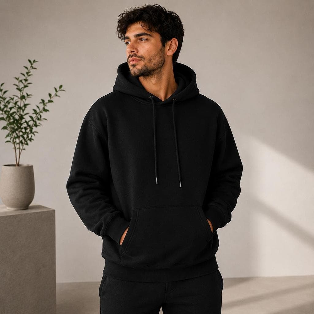 Moletom Canguru liso Unissex Algodão inverno