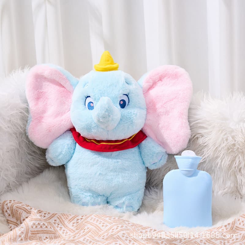Bolsa de Água Quente Pelúcia Elefante Compressa Térmica para Cólica Menstrual