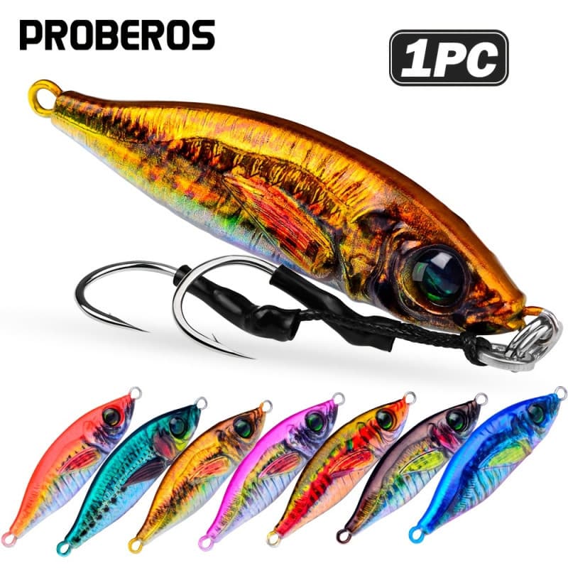 Proberos Iscas Artificiais Verticais para Pesca em Água Salgada, Iscas Luminosas para Slow Jigging e Pitching, Iscas Art