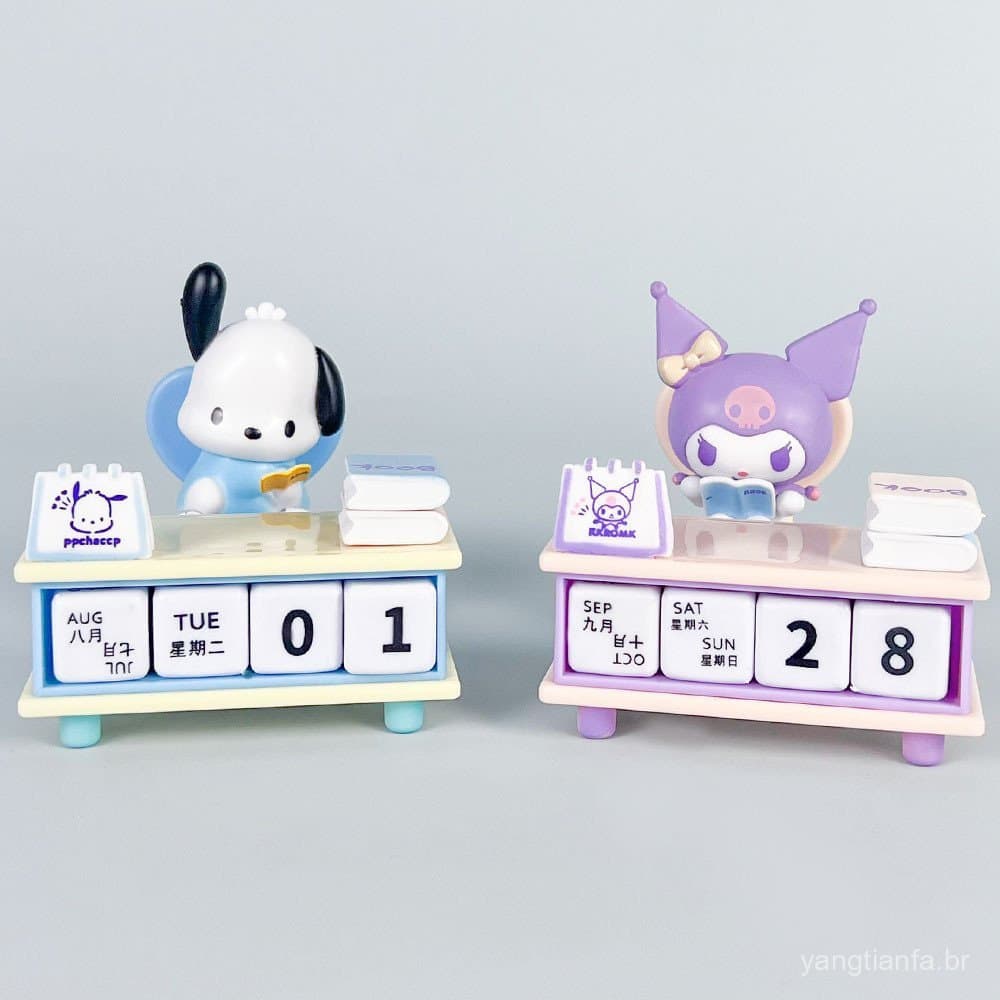 1 Peça 7.5 Cm Anime My Melody Pochacco Kuromi Calendário De Mesa Escolar Livro De Leitura Versão Q Figuras De Ação Em PV