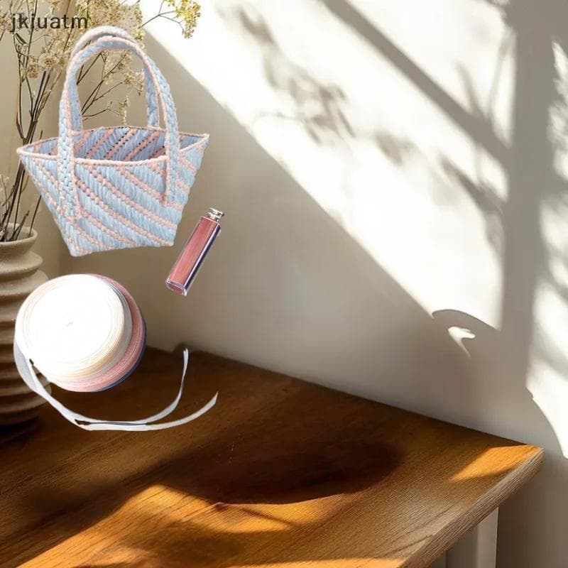 Kit De Bolsas De Crochê De Tricô DIY , Folhas De Lona De Plástico De Malha , Conjunto De Fita Para Artesanato Ombro , Ac
