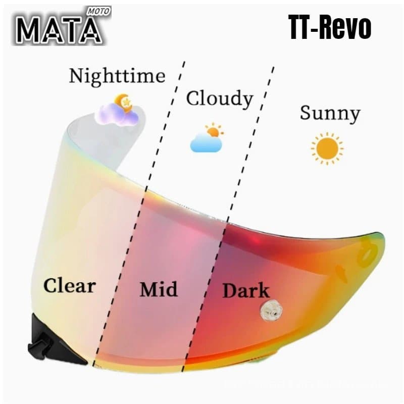 Helmet Transparent discoloration Visor for KYT TT REVO  Motorcycle Detachable Helmet Glasses Motorbike Helmet Lens