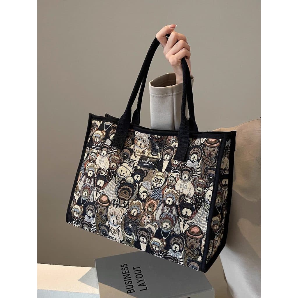 Bolsa tote feminina de lona de grande capacidade 2026 novo estilo sacola mamãe sacola de pano bolsa de viagem de viagem