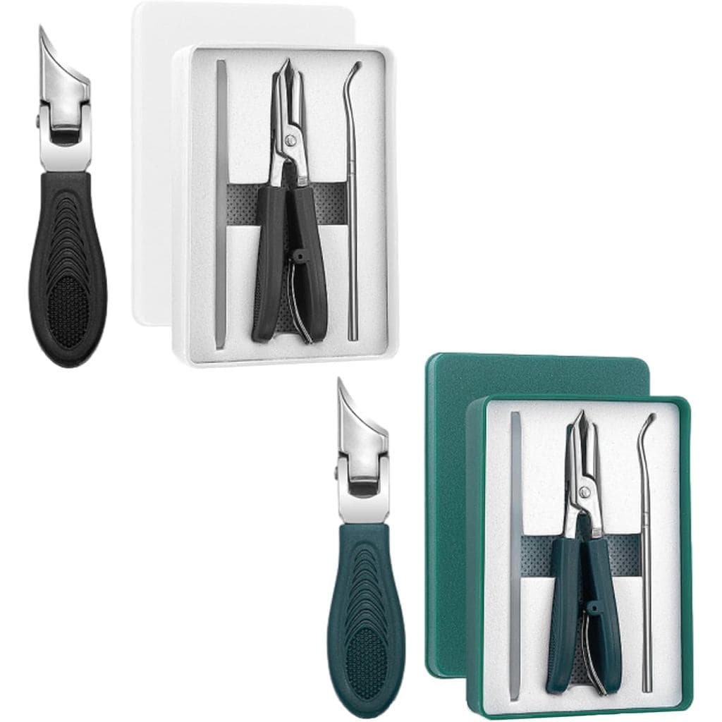 Cortador de Unhas Angulado Eagle Beak, Conjunto de 3 Peças, Abertura Larga Anti-Respingo, Cortador de Unhas Chanfrado e