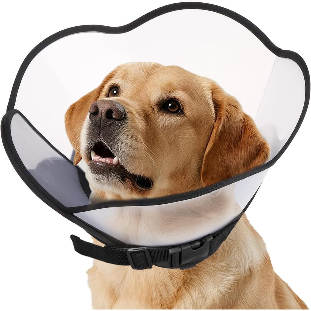 PUPTECK Soft Dog Cone Collar, Adjustable Pet Cone for Dogs to Stop Licking, After Surgery Elizabethan Recovery Dog Neck