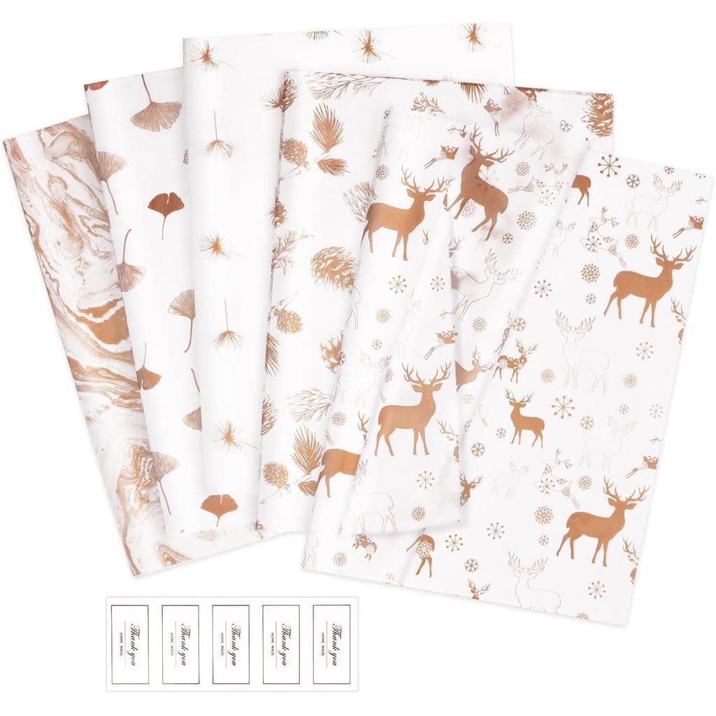 Larcenciel 50 Folhas de Papel de Seda de Natal para Sacolas de Presente 27,6x19,7 polegadas, Papel de Seda para Presente