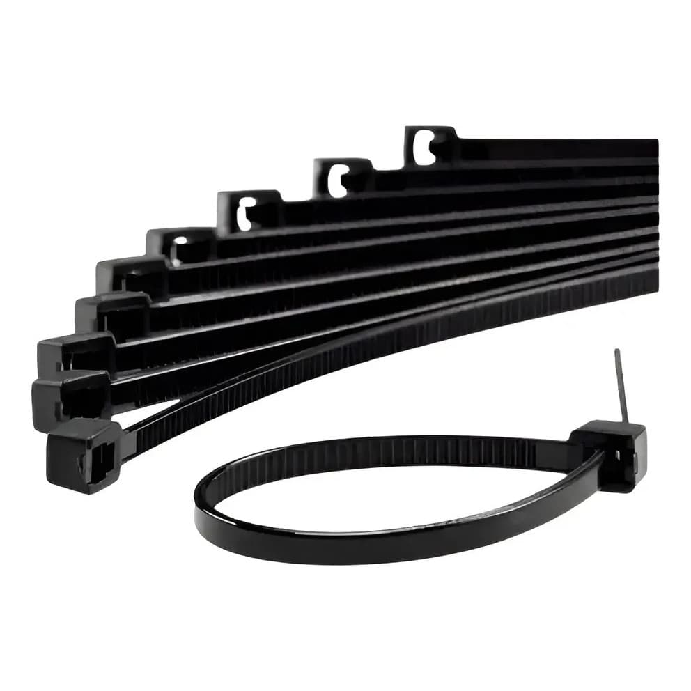 Cinta Abraçadeira Nylon 20cm X 3,6mm 200 Unidades Cor Preto