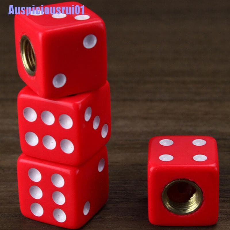 Auspiciosorui01 ✔ 4 Pcs Pneus De Dados Vermelhos Tampas De Haste De Válvula De Ar Para Roda De Atv De Bicicleta De Carro