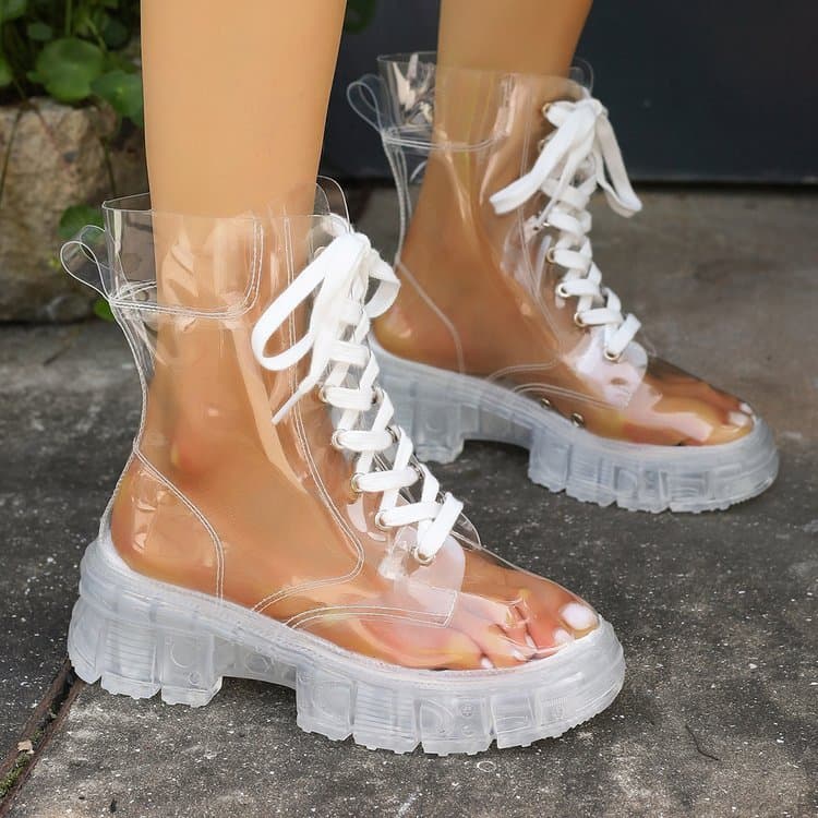 Estilo Punk rua tiro botas Martin de sola grossa botas curtas femininas estilo britânico bota de motocicleta