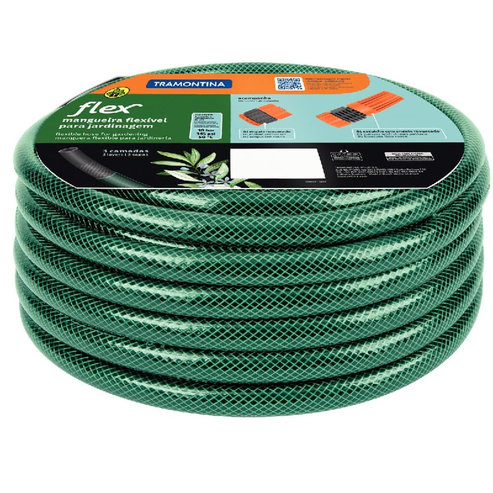 Mangueira Tramontina 1/2" Reforçada com 4 Camadas com Esguicho – Jardim – 15m 20m 30m