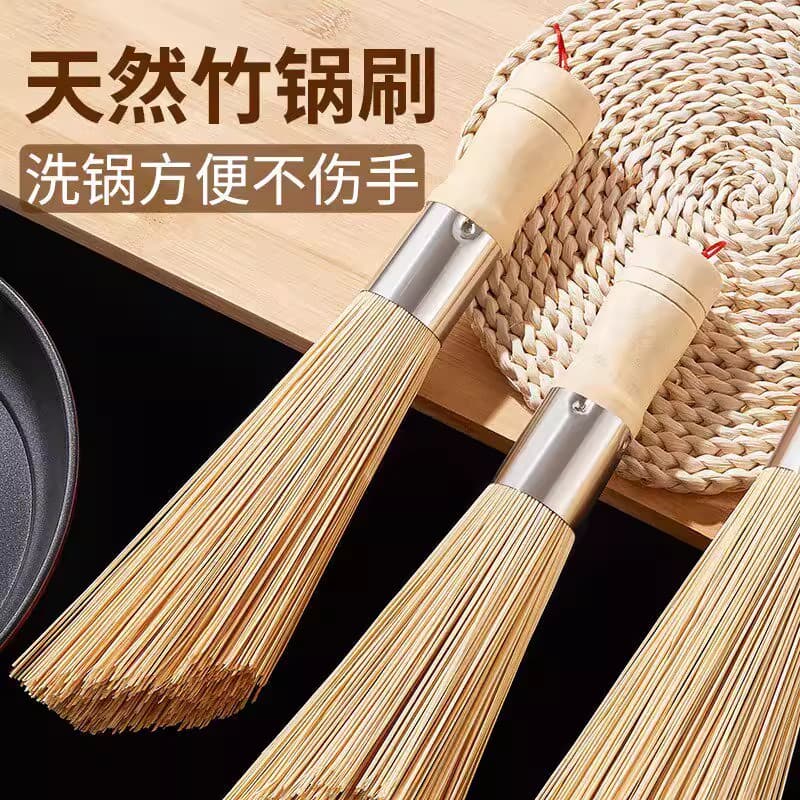 Escova de bambu Natural Escova de lavagem de panelas Escova de panela de bambu Escova de panela de cozinha Ferramenta út