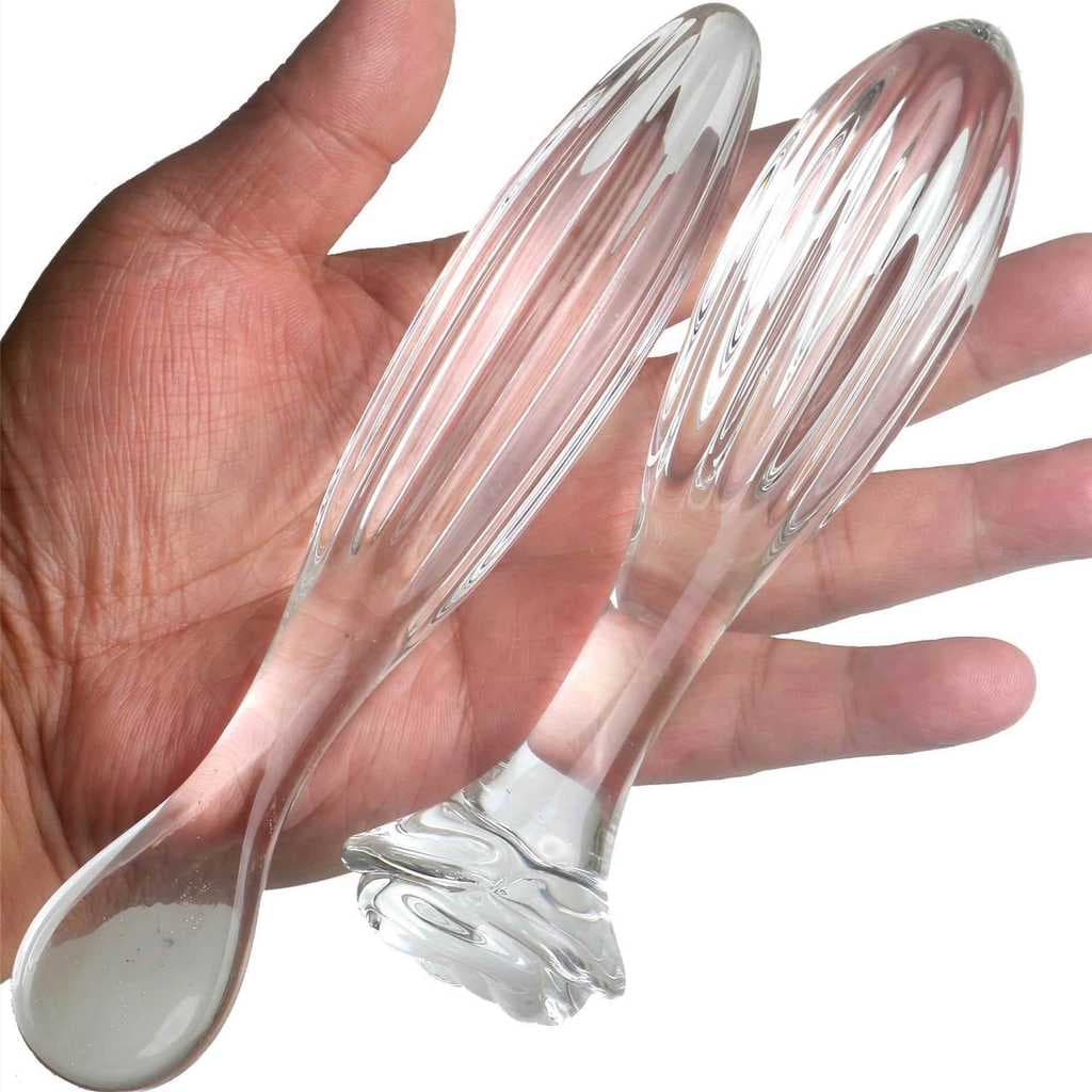 Delicado novo estilo listrado massageador de vidro transparente resistente a altas temperaturas fogo de gelo pequeno equ
