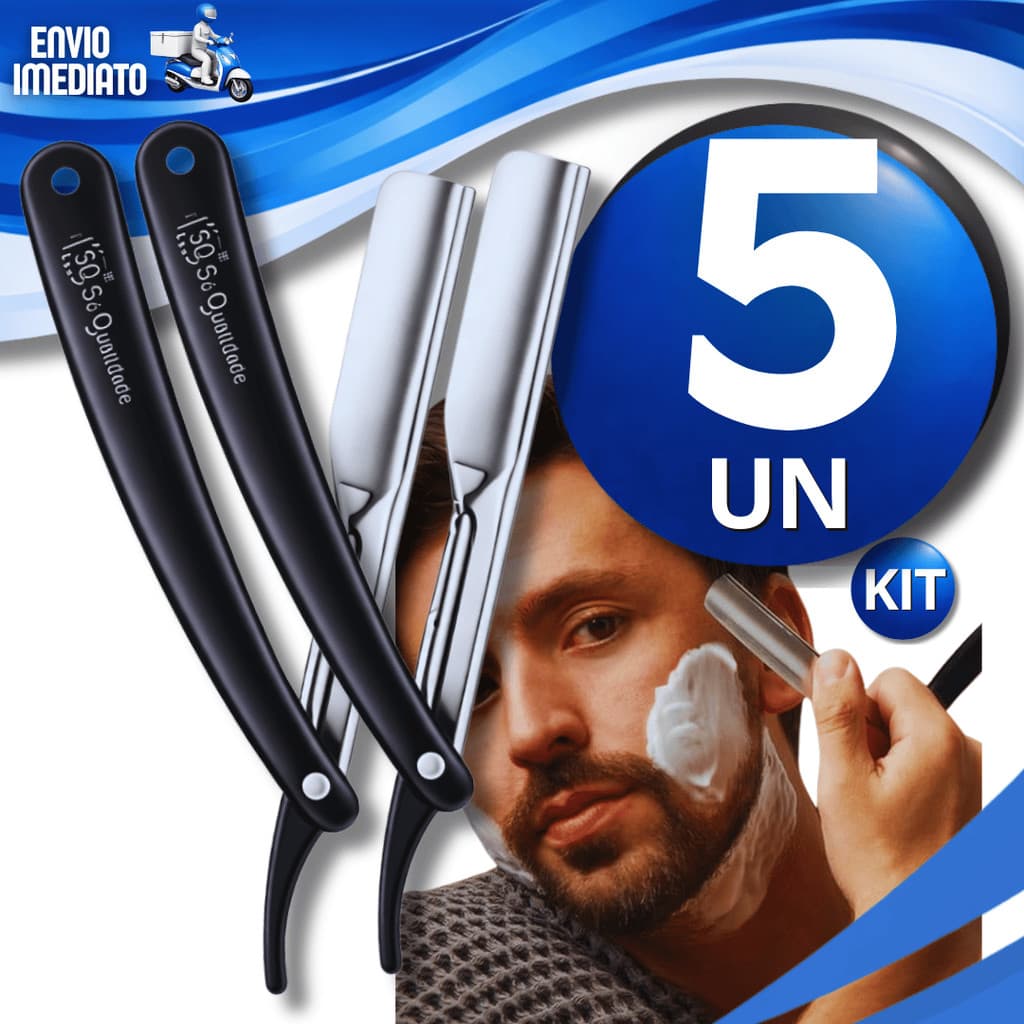 Navalhas Profissional Navalhete Barbeiro Acabamento Aço Inox Barbear Sobrancelha Barbearia