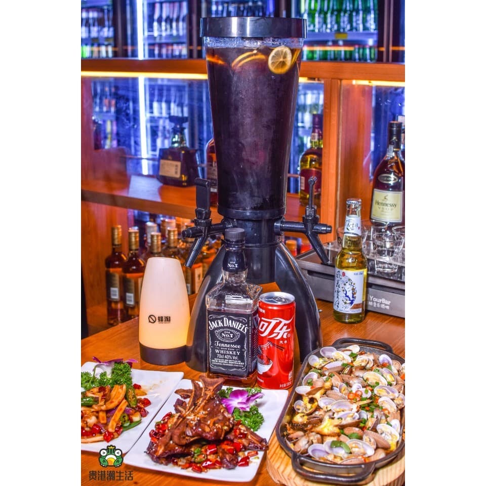 Barril de Cola de 3 cabeças 3L torre de vinho canhão de vinho 2L com luz desenhar canhão de cerveja coluna de gelo dispe